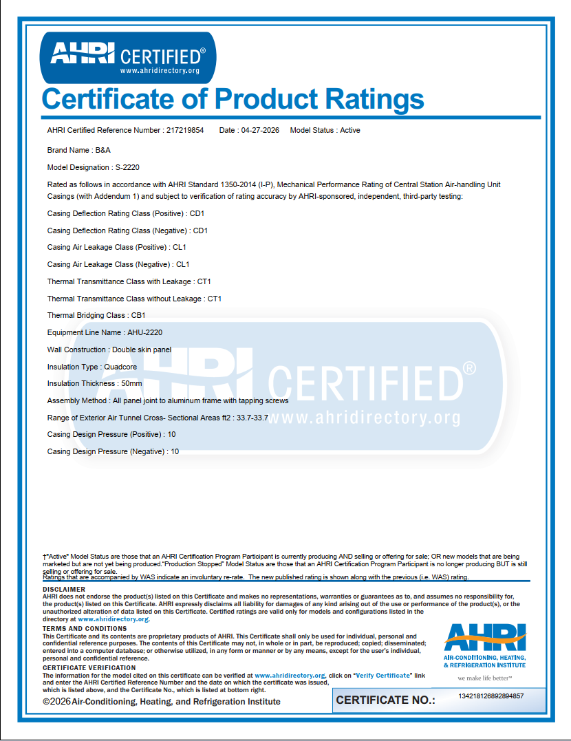 AHRICertificate (S-2325)